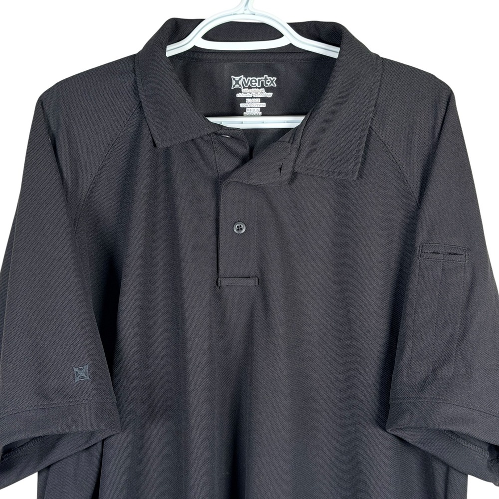 Vertx Coldblack Polo Shirt Mens XL Black Tactical Short Sleeve Performance